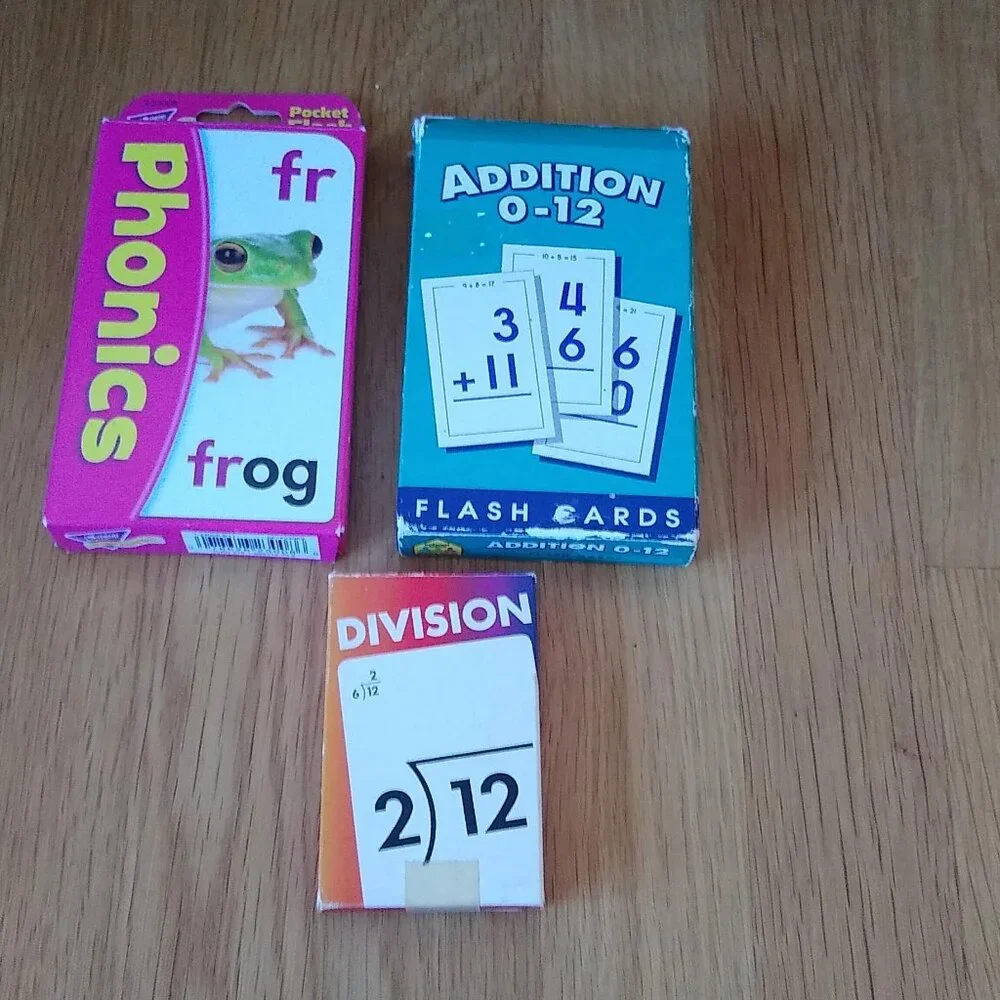 School Zone Flashcards Addition 0 – 12 & Trend Pocket  Phonics & Division cards